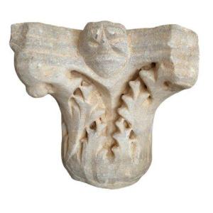 Carolingian Capital. Pre-romanesque Marble.