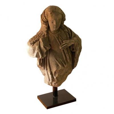Important Bust Of A Virgin Of The Annunciation