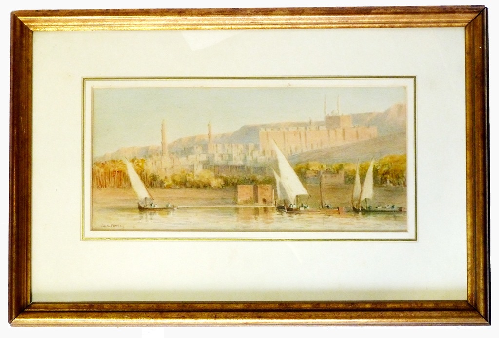 Jonh Varley (1850-1933) Fishing Boats On The Nile-photo-2