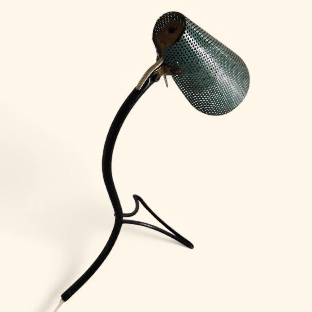 Lampe "Cocotte" en Rigitule Vert dans le style de Mathieu Matégot, 1950s.-photo-3