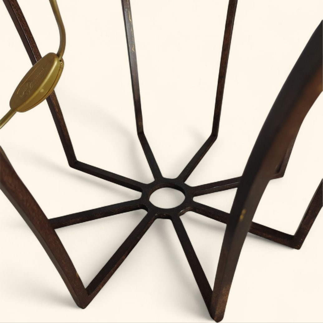 Large Pair Of Patinated Bronze "cage" Lamps - Attributed To / Dlg By Jean Royère-photo-3