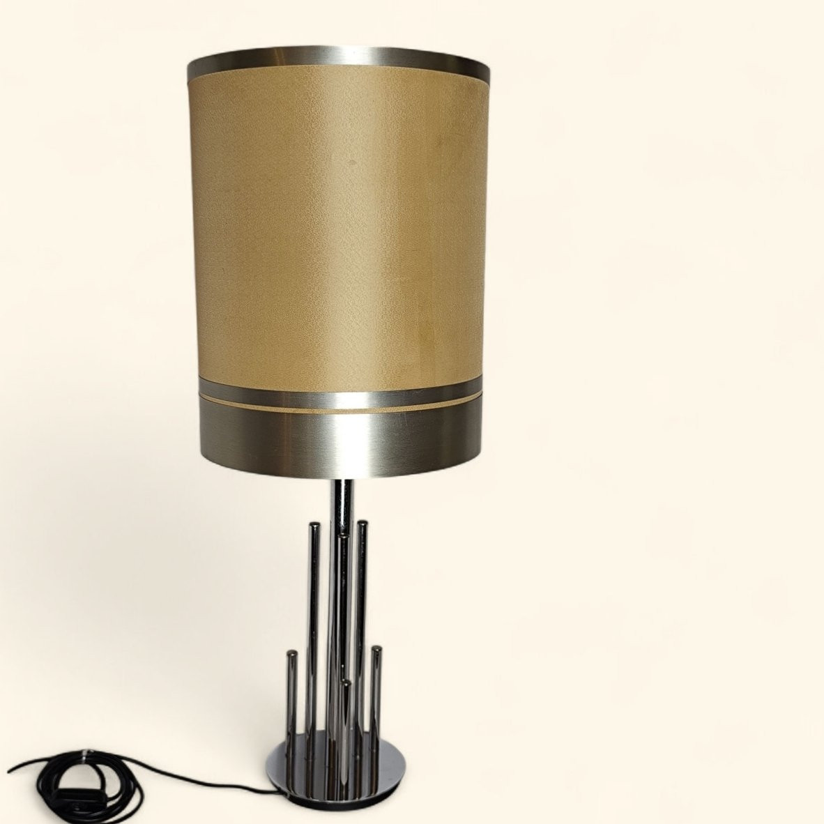 Lampe de Table « Space Age » en Métal Chromé par Gaetano Sciolari (1927-1994)-photo-3