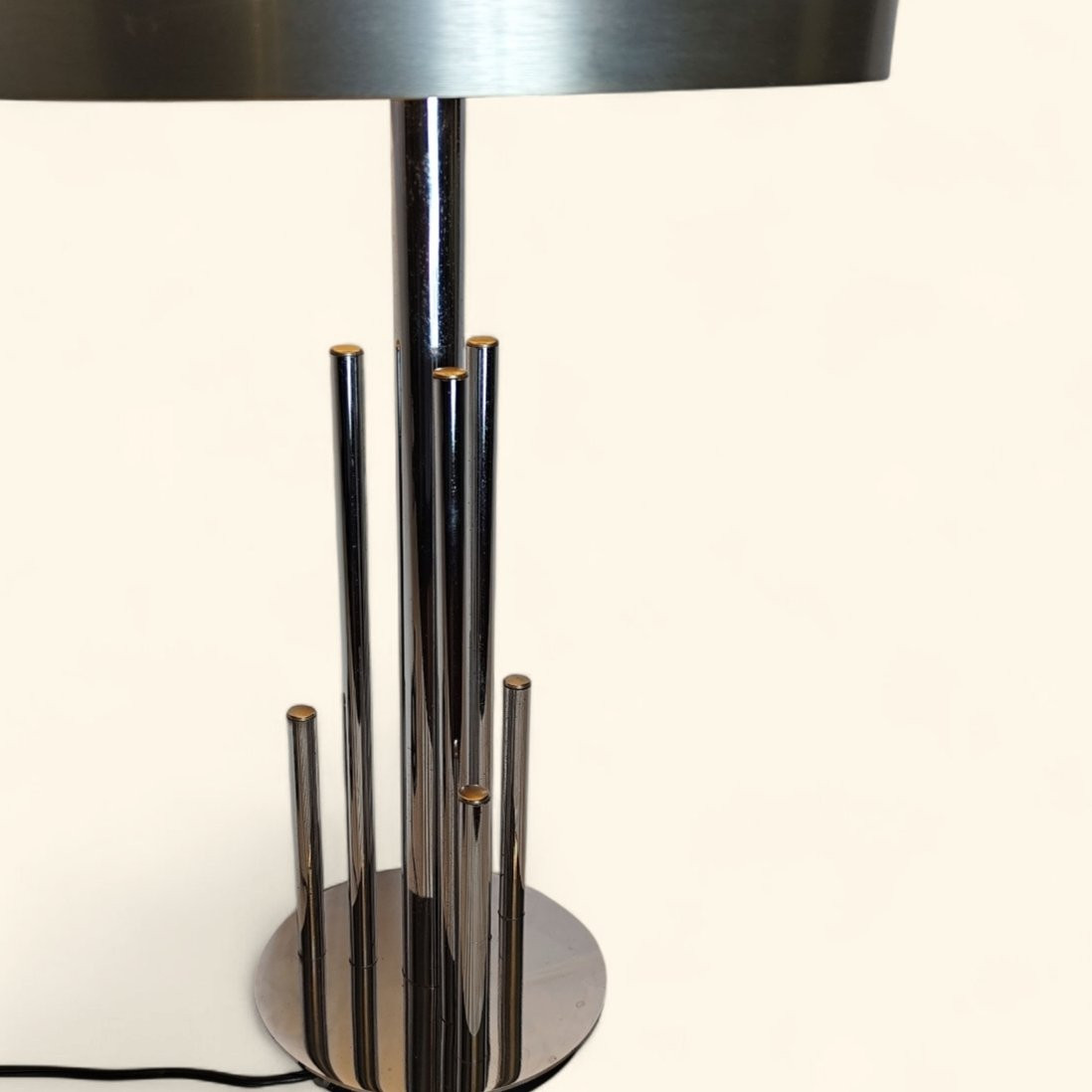 Lampe de Table « Space Age » en Métal Chromé par Gaetano Sciolari (1927-1994)-photo-4