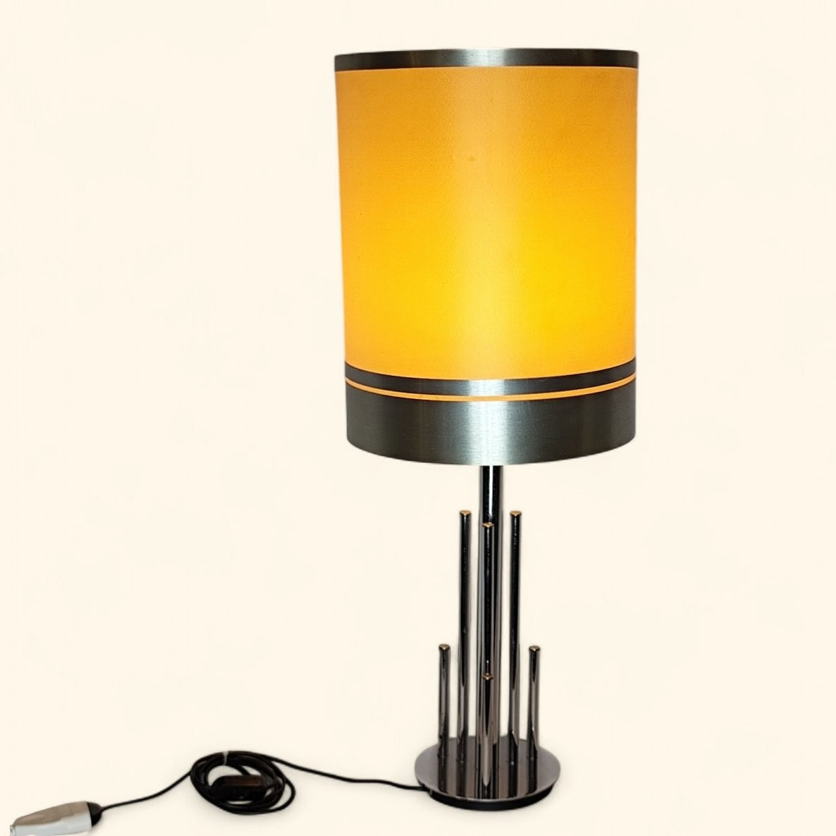 Lampe de Table « Space Age » en Métal Chromé par Gaetano Sciolari (1927-1994)-photo-5