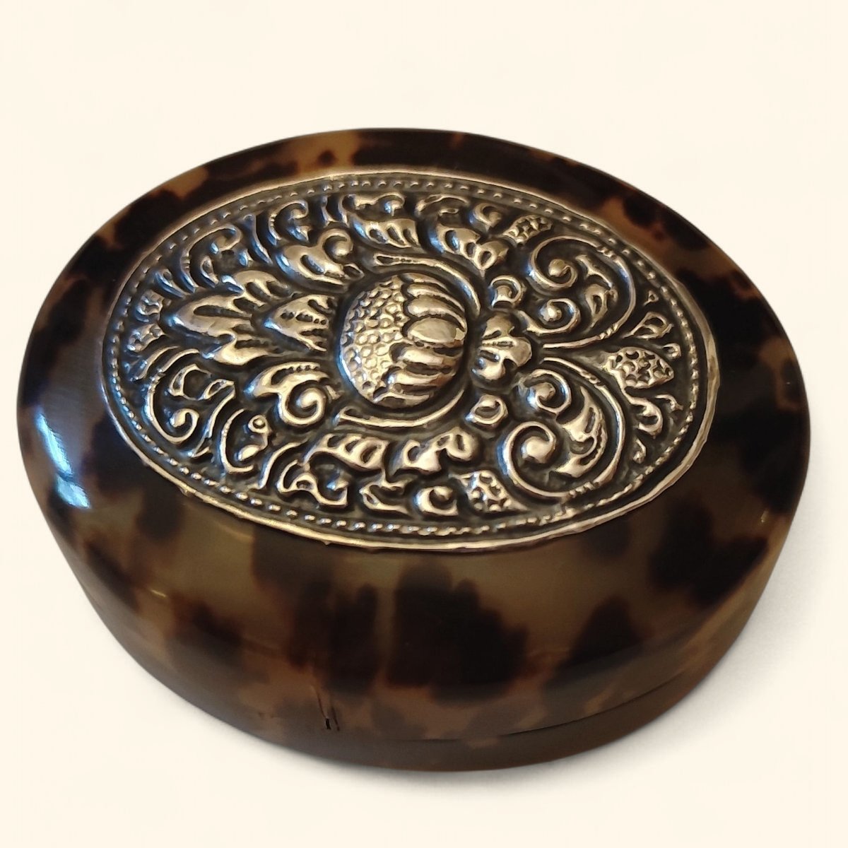 Rare Ensemble de Quatre Boites Gigognes en Ecaille de Tortue et Argent, Yogyakarta, Indonésie, -photo-2