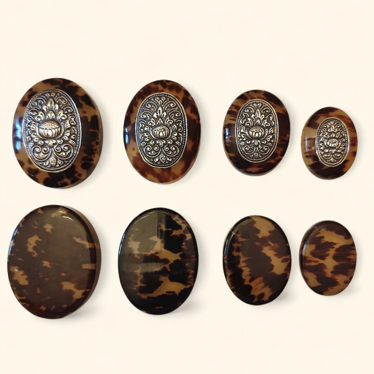 Rare Ensemble de Quatre Boites Gigognes en Ecaille de Tortue et Argent, Yogyakarta, Indonésie, -photo-4