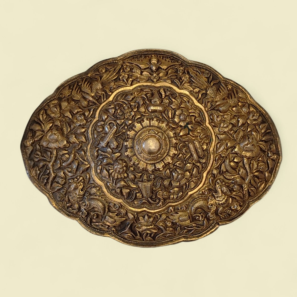 Straits Silver Gilt Belt Buckle (peranakan / Malaysia / Singapore), 1890s.-photo-2