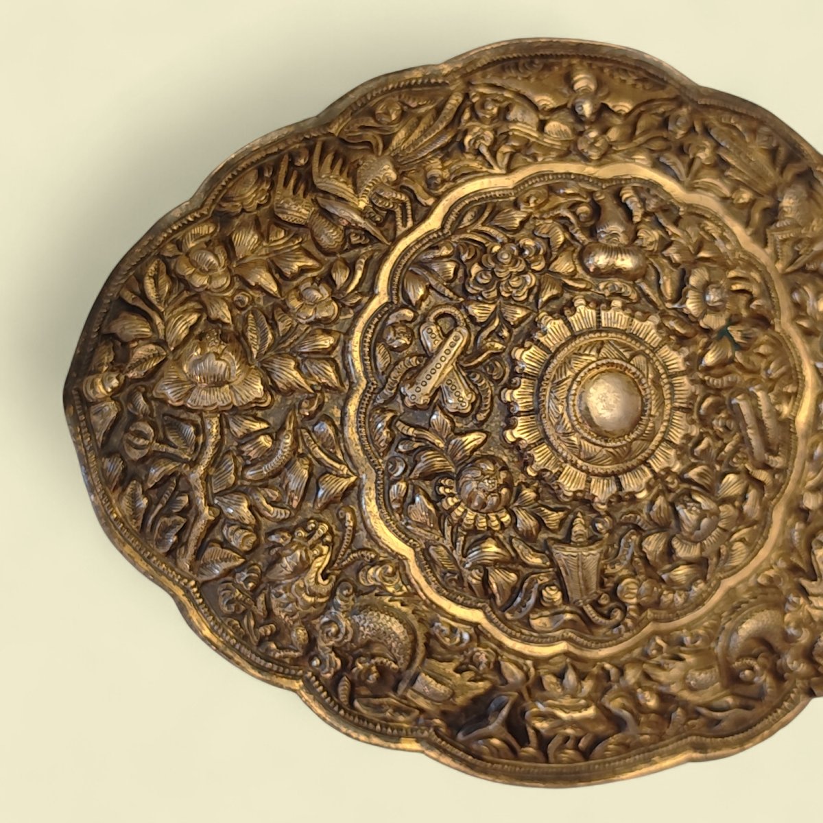 Straits Silver Gilt Belt Buckle (peranakan / Malaysia / Singapore), 1890s.-photo-3