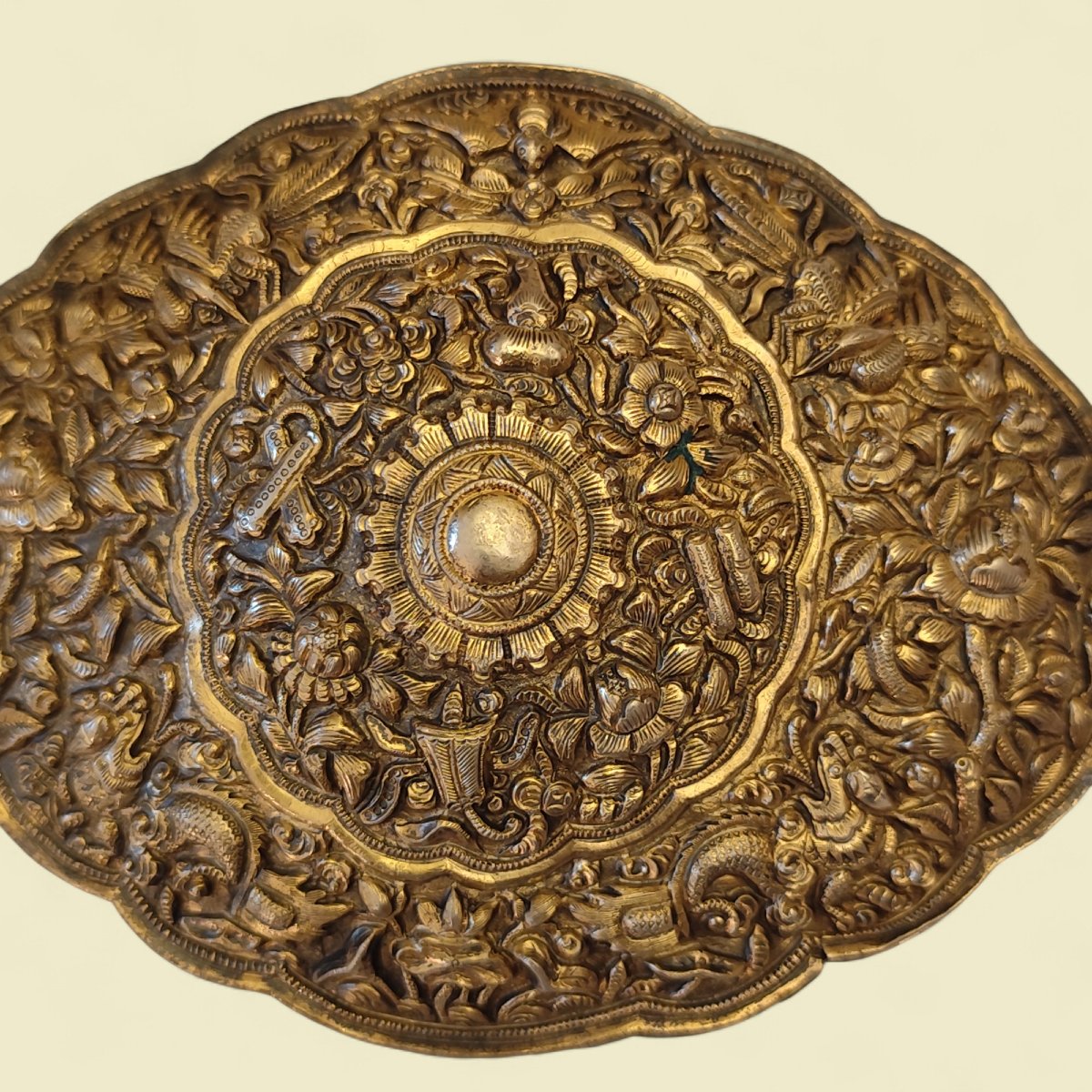Straits Silver Gilt Belt Buckle (peranakan / Malaysia / Singapore), 1890s.-photo-4