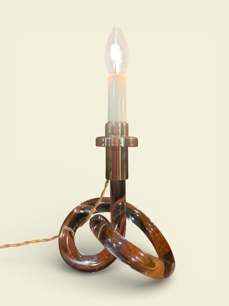 Pair Of "pretzel" Lamps In Lucite And Brass, By Dorothy Thorpe (1901-photo-7
