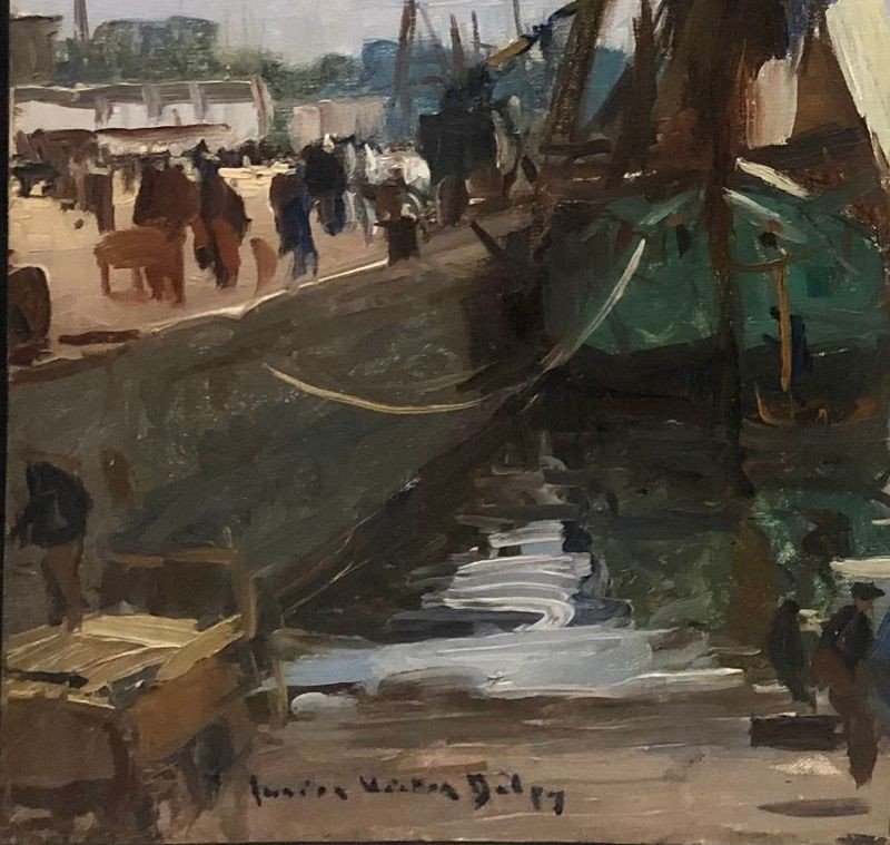 Lucien Victor Delpy (1898-1967) Hst "schooner At The Port Of Concarneau" Brittany -photo-2