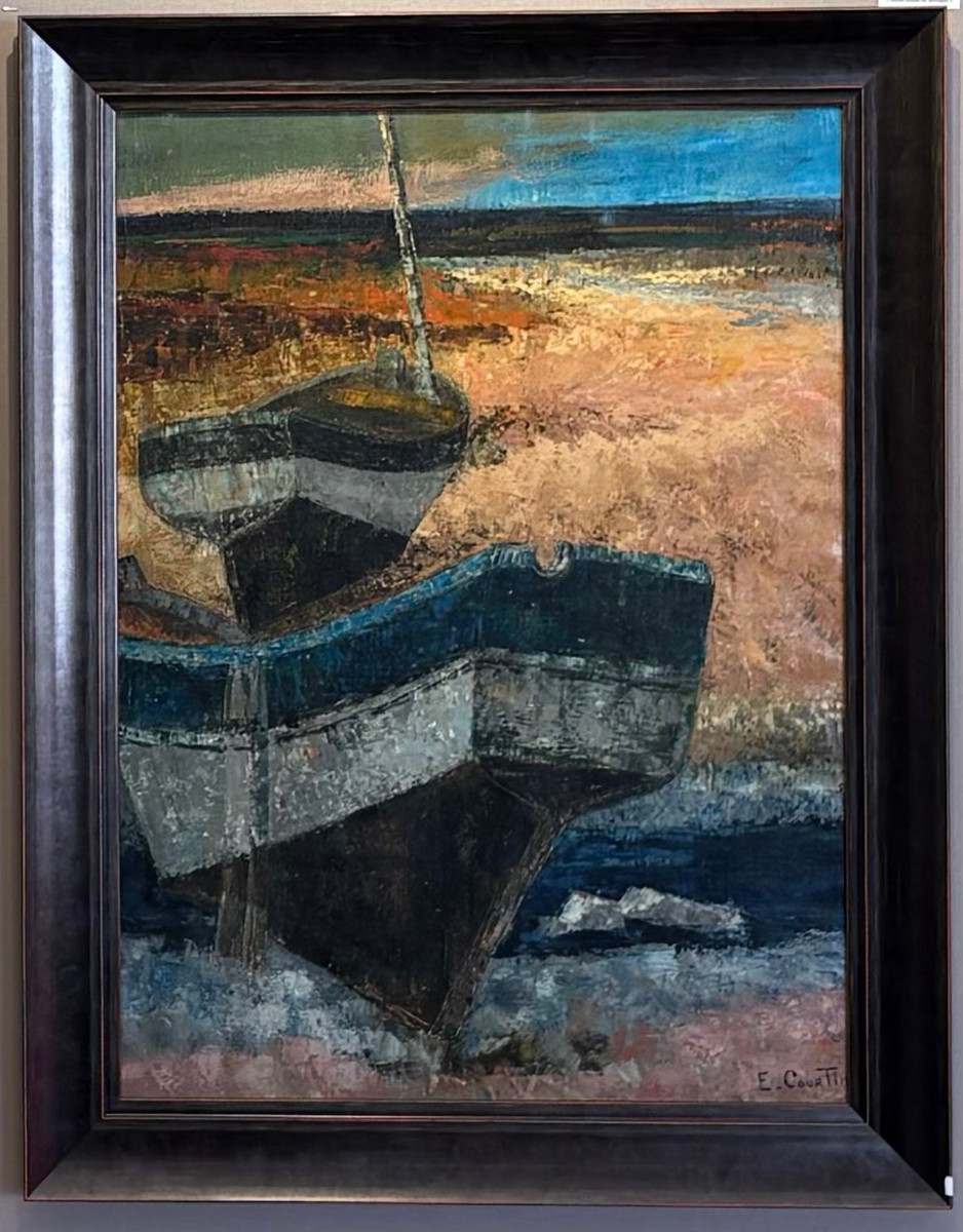 Emile Courtin ( 1923-1997) Hst " Low Tide In Brittany"