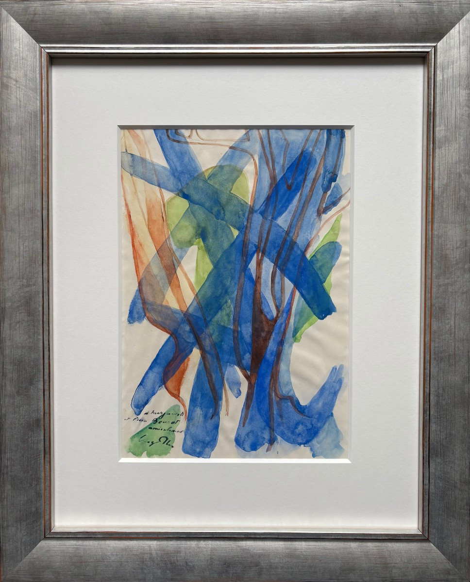 Yves ALIX ( 1890-1962) - Aquarelle " Composition abstraite" 
