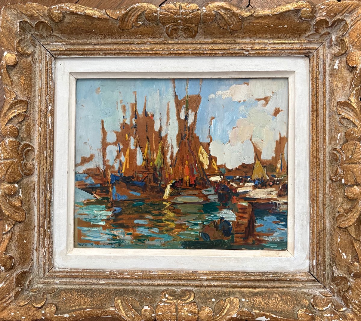Lucien Victor DELPY (1898-1967) HSP " port animé " Bretagne 