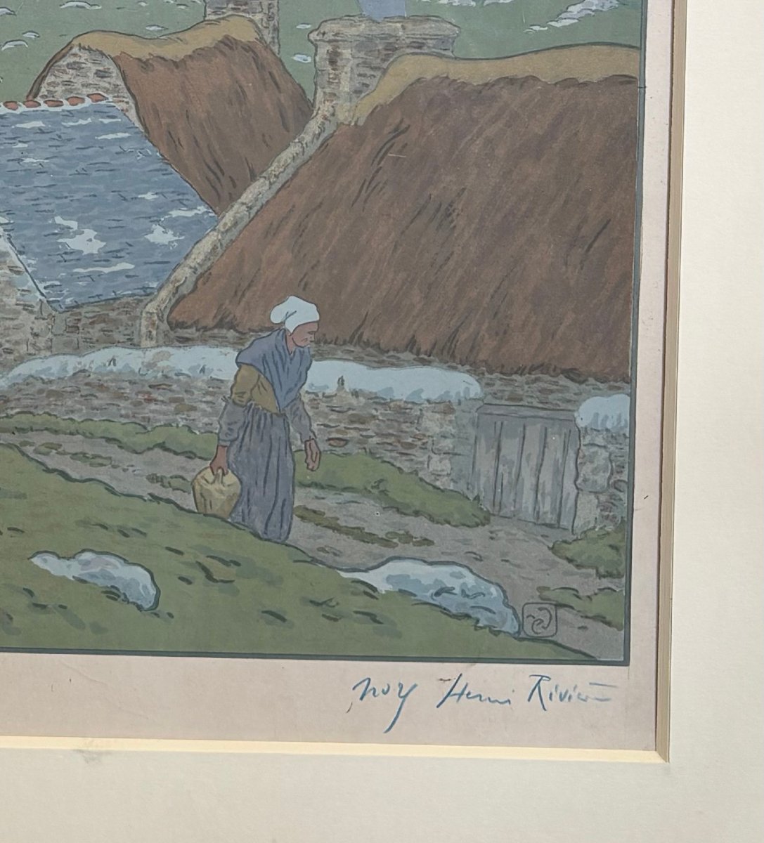 Henri Riviere (1864–1951) Lithograph On China Paper, Numbered, Signed “le Lever De La Lune”-photo-2