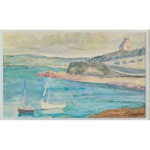 Maxime Maufra (1861-1918) Watercolor "breton Coast" 