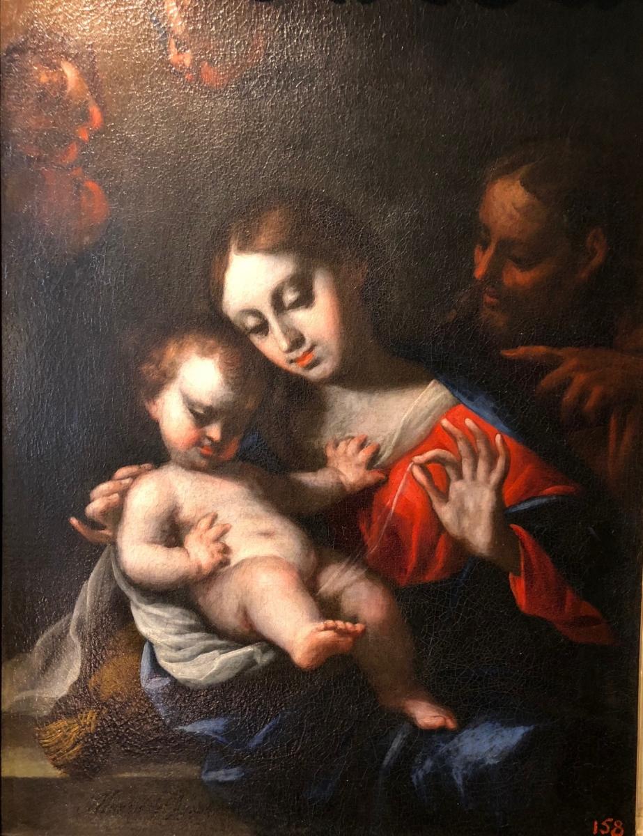 Holy Family Signed Alonso Del Arco. 17th Century Spanish School-photo-2