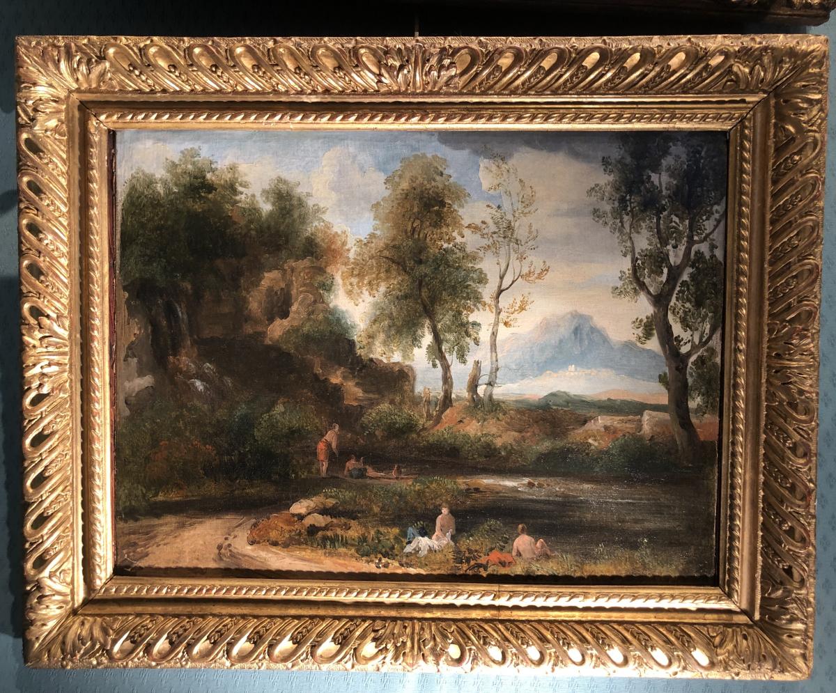 Animated Landscape Attributed To Lj Sarrazin De Belmont Circa 1830