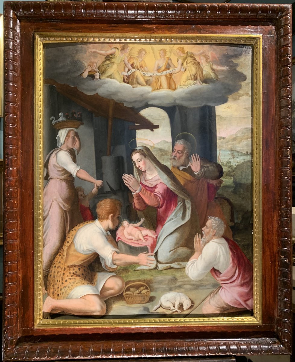 Adoration Of The Shepherds, Attributed To Giovanni Balducci Florence Second Half XVIth Century