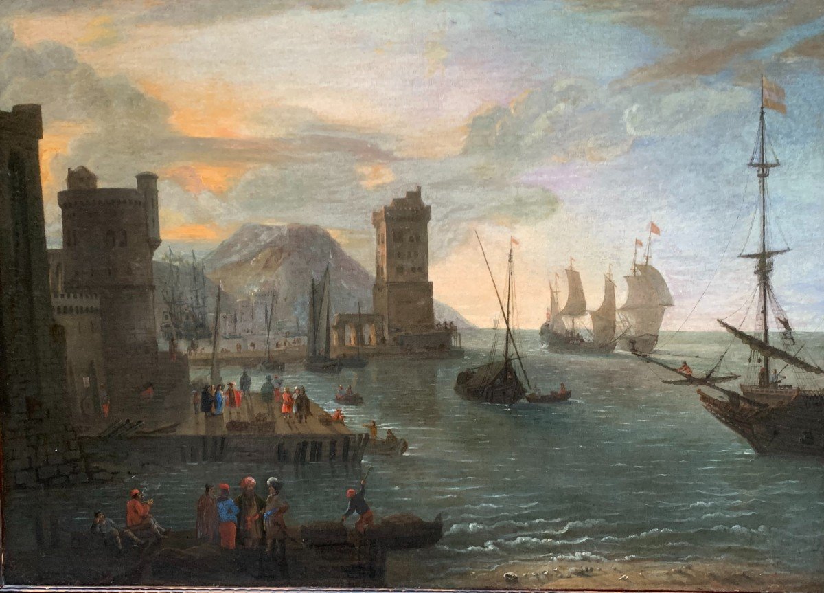 17th Century Dutch School, Animated View Of The Port Of Naples-photo-4