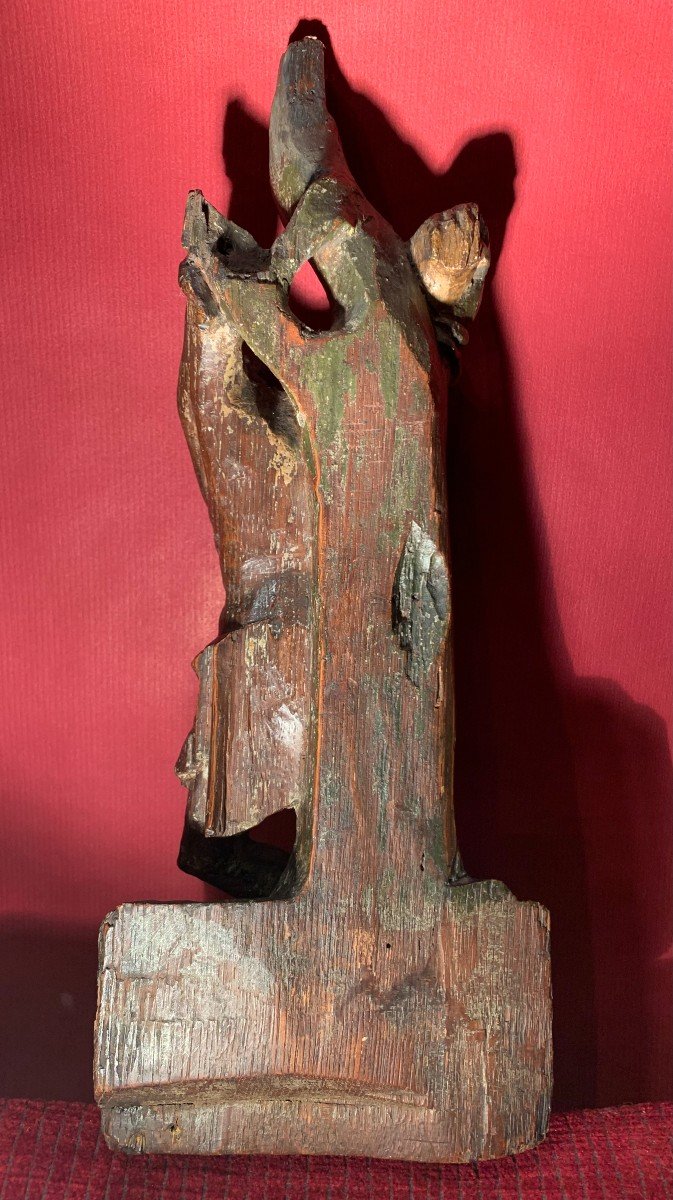 Fragment de retable en chêne sculpté : le martyre de Saint Sébastien -  fin du XVIème siècle-photo-4