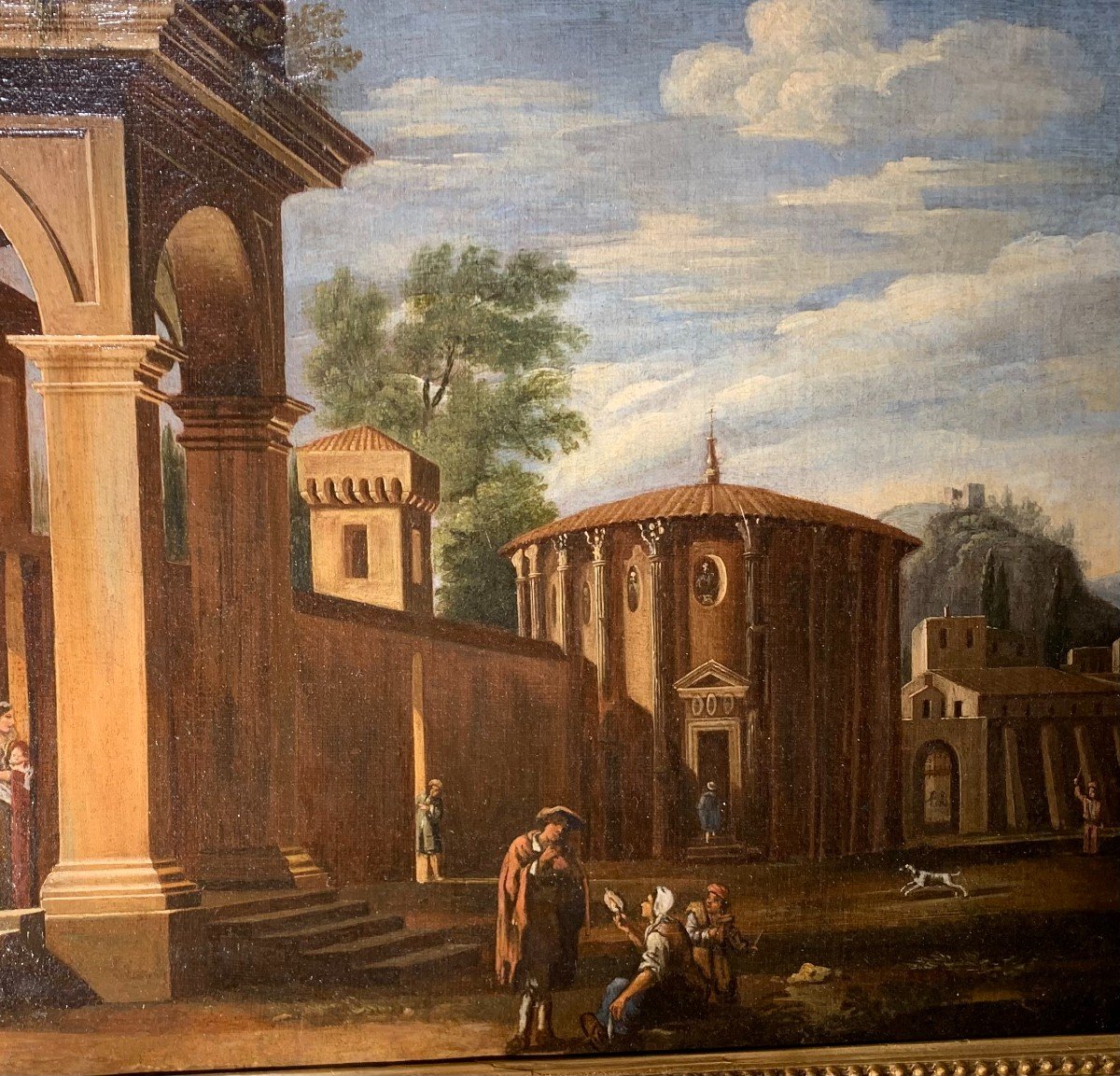 Michelangelo Cerquozzi  - Caprice architectural animé -Ecole Romaine XVIIe Siècle-photo-1