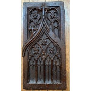 Flamboyant Gothic Panel With 15th Century Fenestration