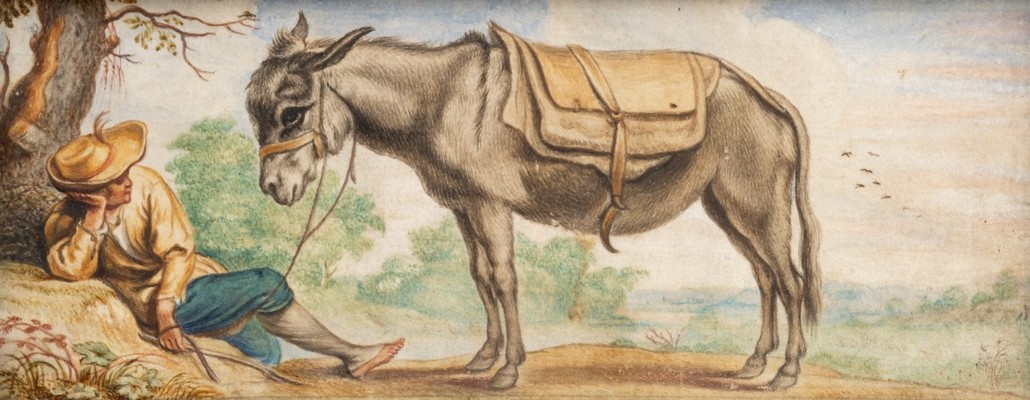 The Country Stop Of The Peasant And His Donkey  -photo-2