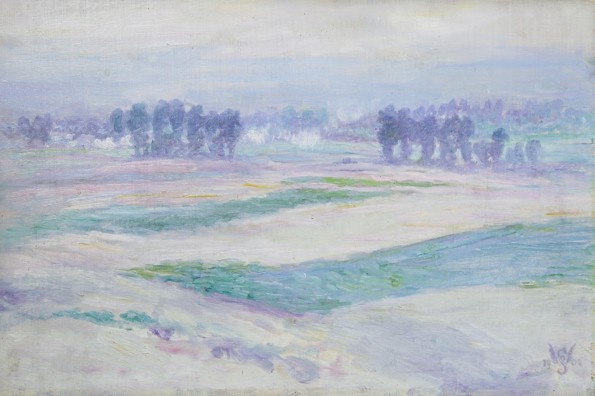 Landscape Of The Polders Near The Belgian Coast Monogrammed Willy Schlobach-photo-1