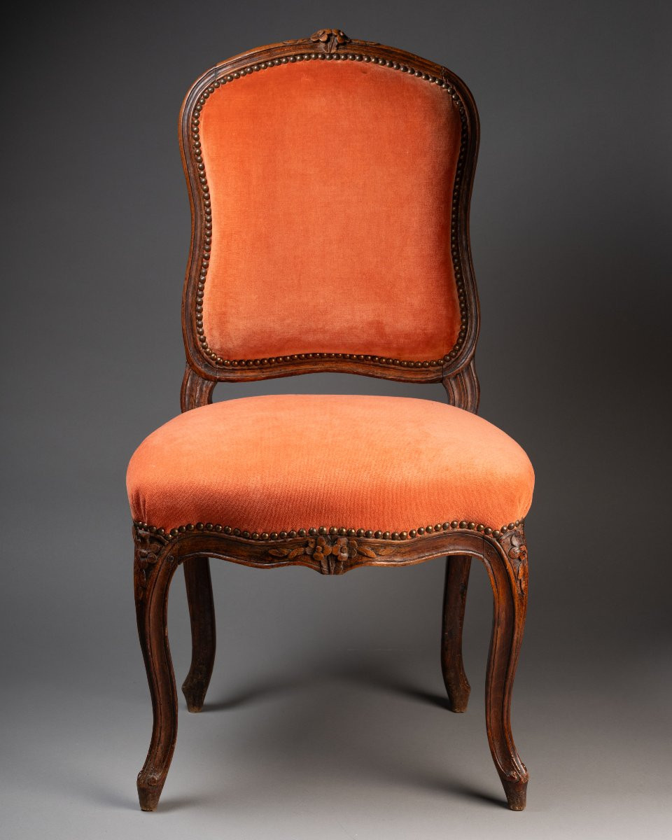 Élégante suite de six chaises d’époque Louis XV en bois sculpté-photo-4