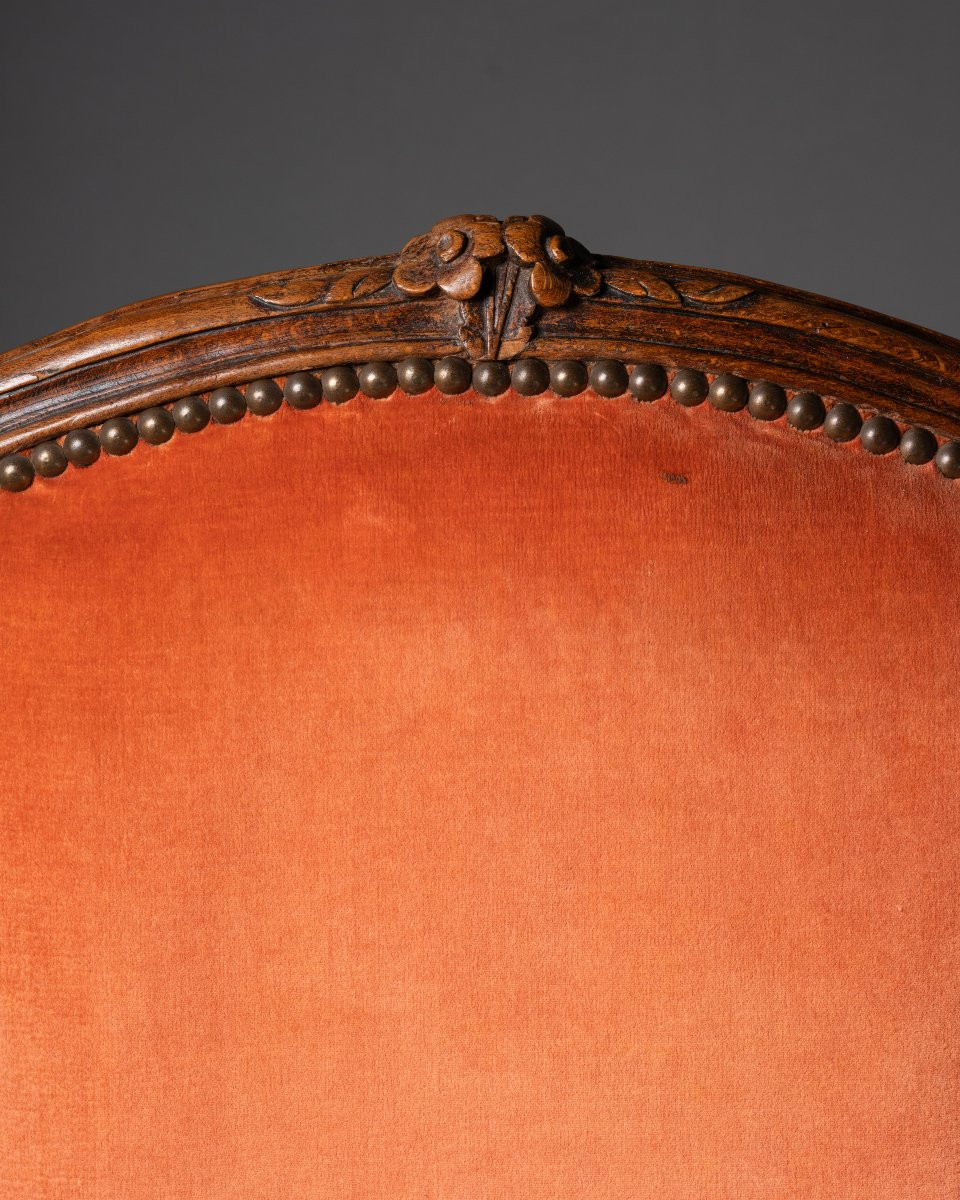 Élégante suite de six chaises d’époque Louis XV en bois sculpté-photo-1