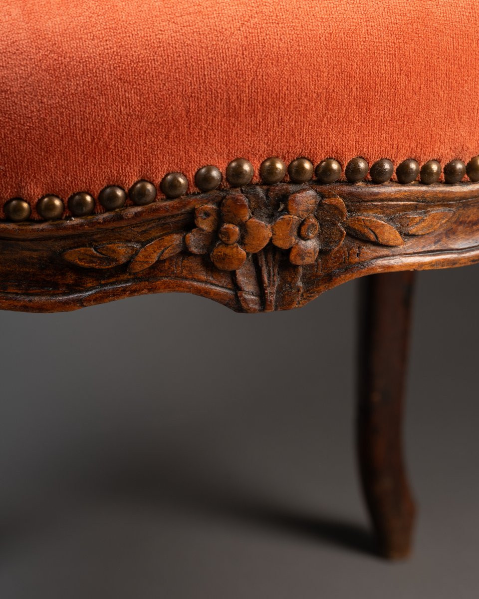 Élégante suite de six chaises d’époque Louis XV en bois sculpté-photo-2