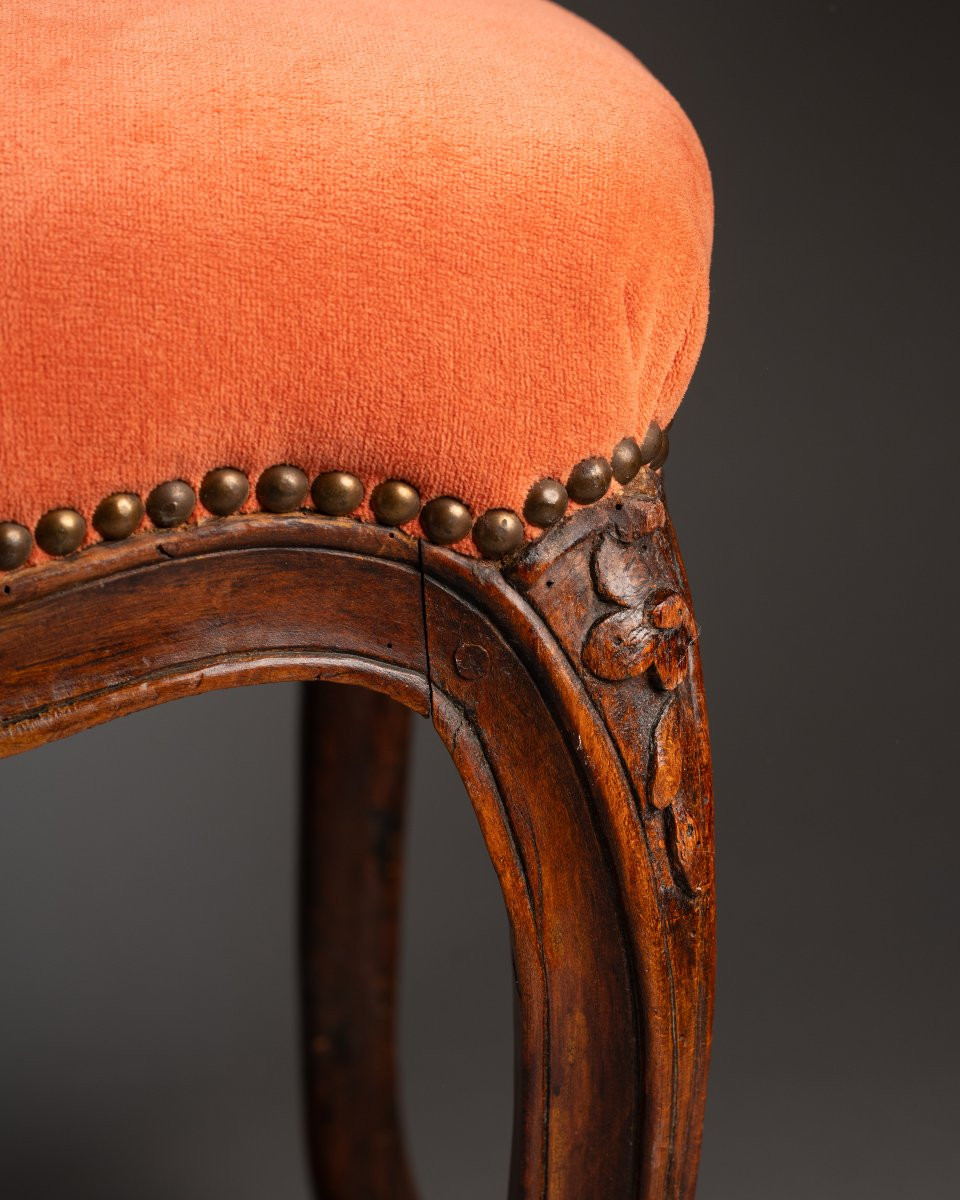 Élégante suite de six chaises d’époque Louis XV en bois sculpté-photo-3