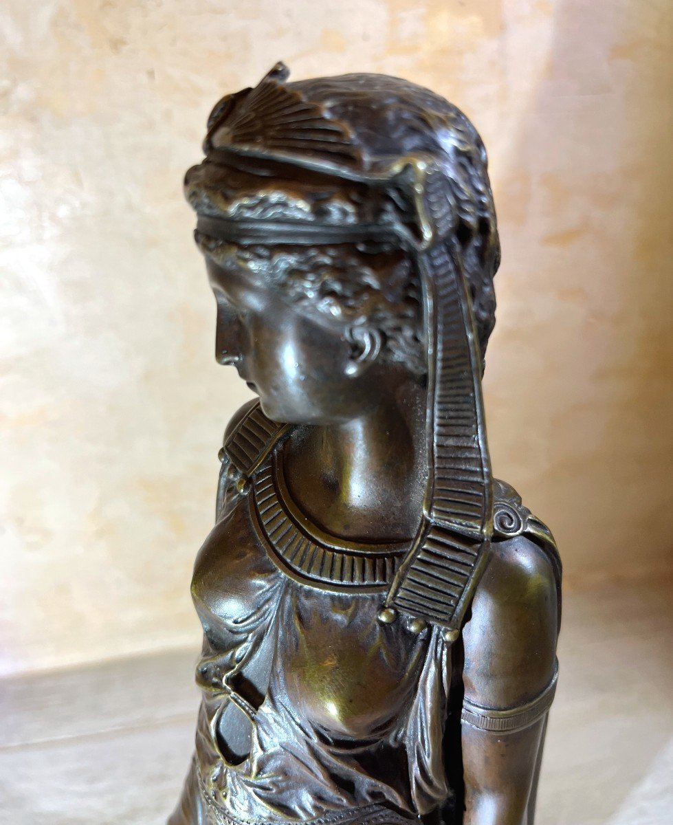 Sculpture Bronze  De  Cléopâtre 19ème Siecle-photo-3