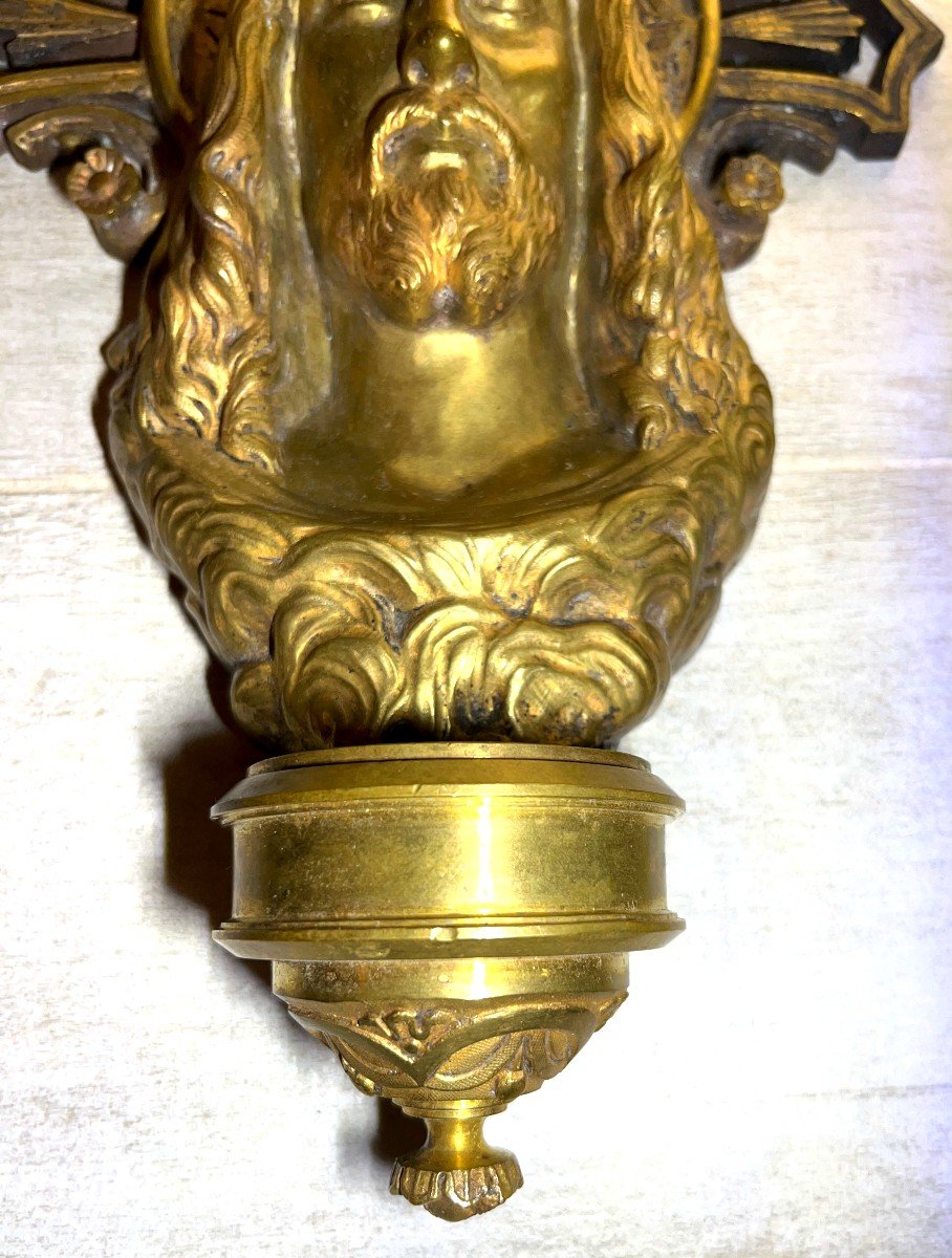 19th Century Bronze Holy Water Font-photo-4