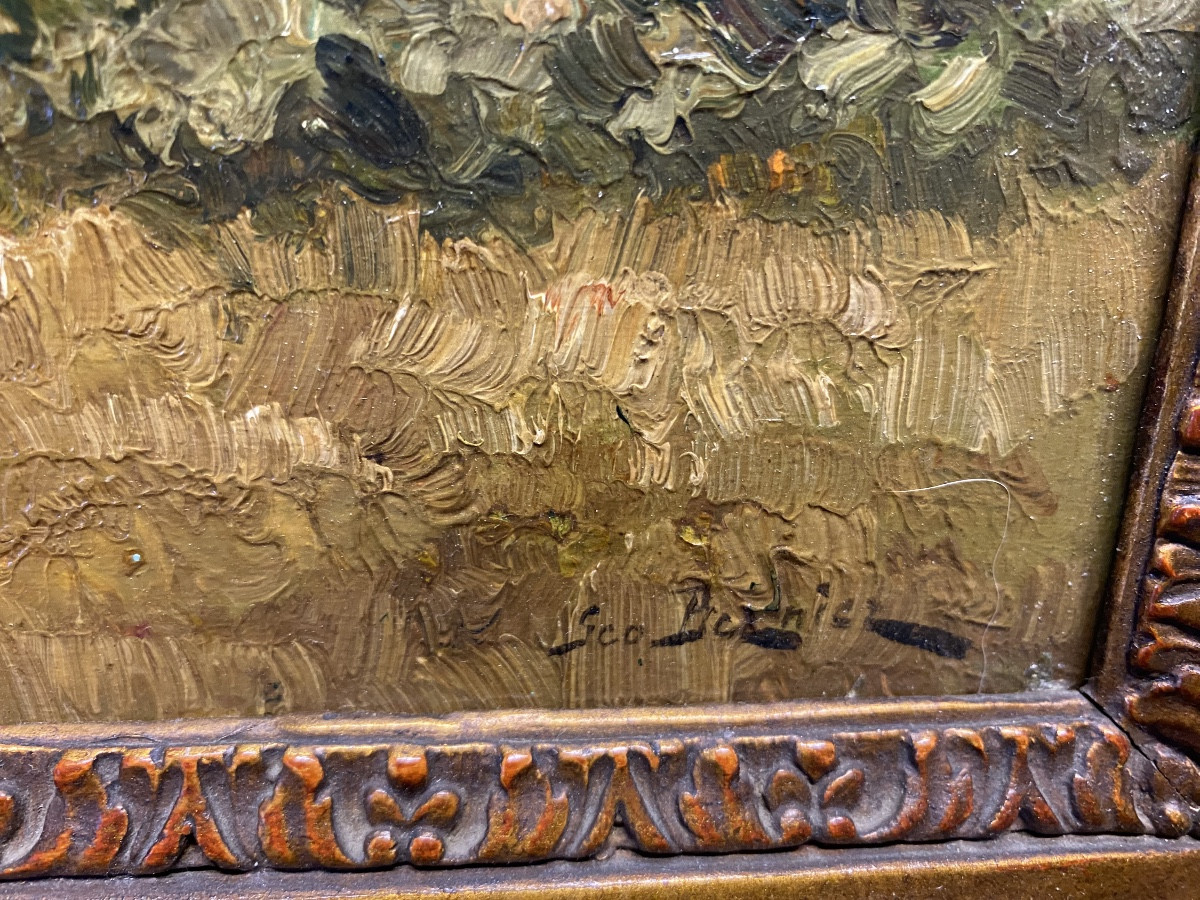 Oil Painting Of A Horse In A Meadow .signed-photo-3