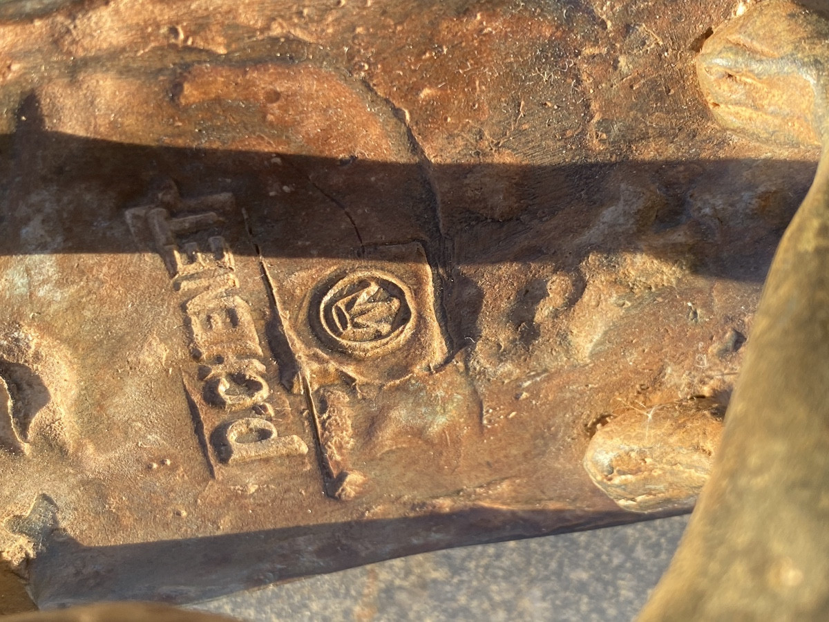 Bronze Animal Signed Pierre Chenet Representing A French Bulldog, 20th Century.-photo-4