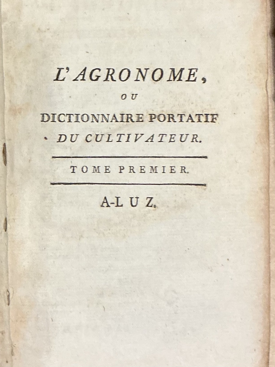 Pair Of 18th-century Books: L’agronome, Or Portable Dictionary For The Cultivator.-photo-2