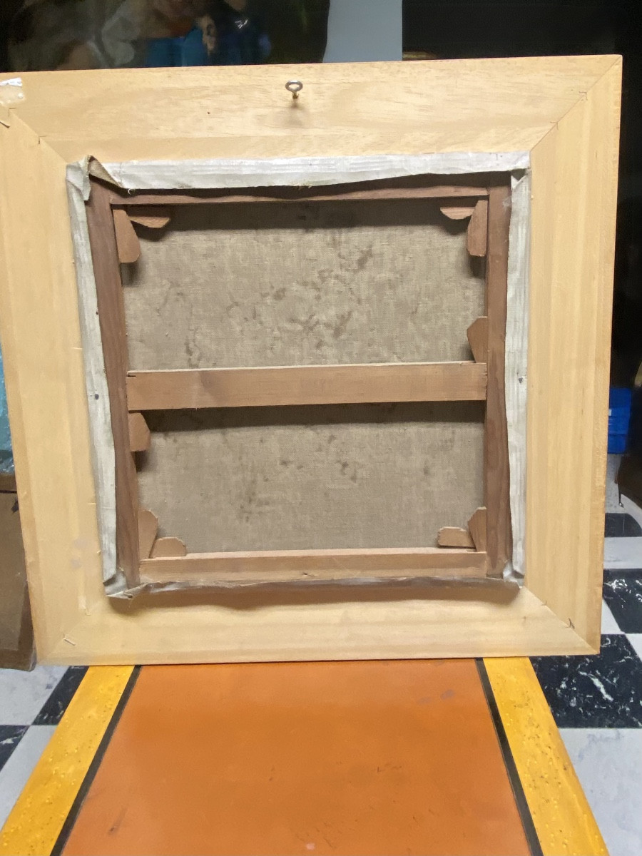 Peinture à l huile d’un bouquet de fleurs, par  R.Charlot . -photo-3