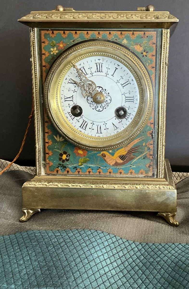 Gilt Bronze And Enamel Clock With Bird Decoration — Japy Frères Movement — Circa 1880–1900-photo-2