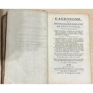Pair Of 18th-century Books: L’agronome, Or Portable Dictionary For The Cultivator.