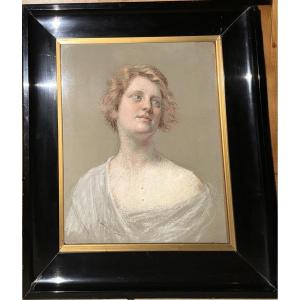 Léon Gérard Crépy (1872-1944) - Portrait Of A Young Women-pasrel