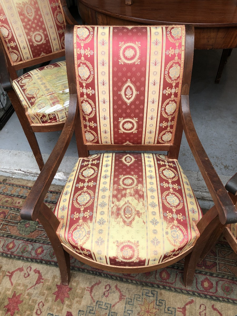 SUITE DE 6 FAUTEUILS  EN  ACAJOU  EPOQUE EMPIRE DEBUT DU XIX EME SIECLE -photo-2
