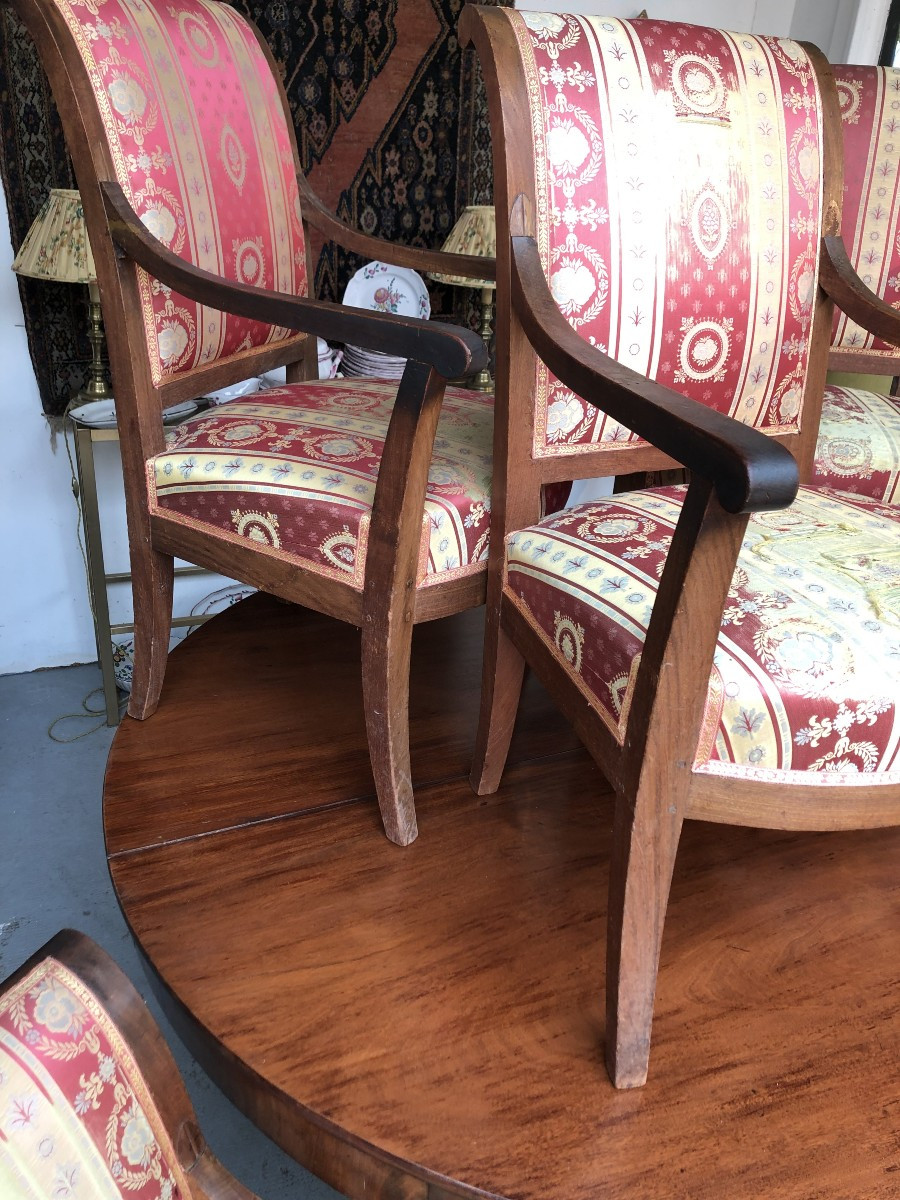 SUITE DE 6 FAUTEUILS  EN  ACAJOU  EPOQUE EMPIRE DEBUT DU XIX EME SIECLE -photo-3