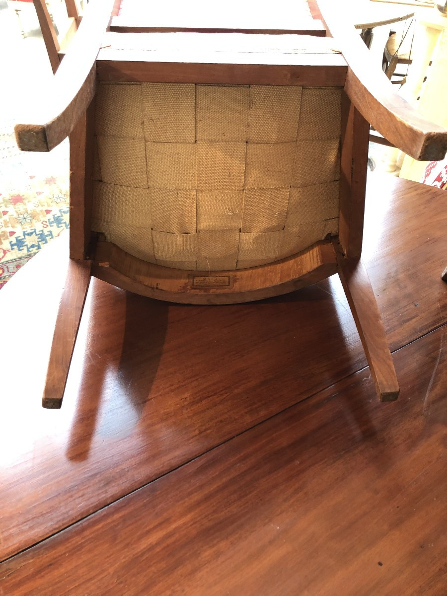 SUITE DE 6 FAUTEUILS  EN  ACAJOU  EPOQUE EMPIRE DEBUT DU XIX EME SIECLE -photo-1