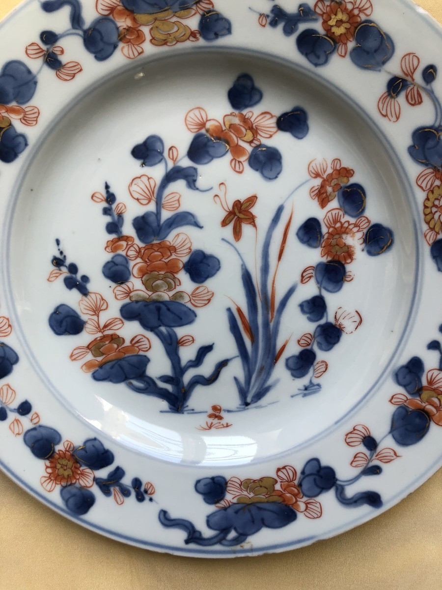 Set Of 4 Plates, Compagnie Des Indes China, Imari, 18th Century -photo-2