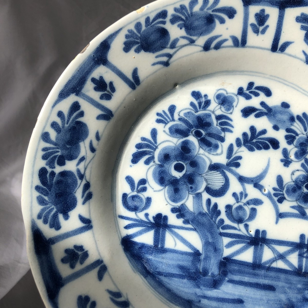 18th Century Delft Blue/white Plate -photo-3