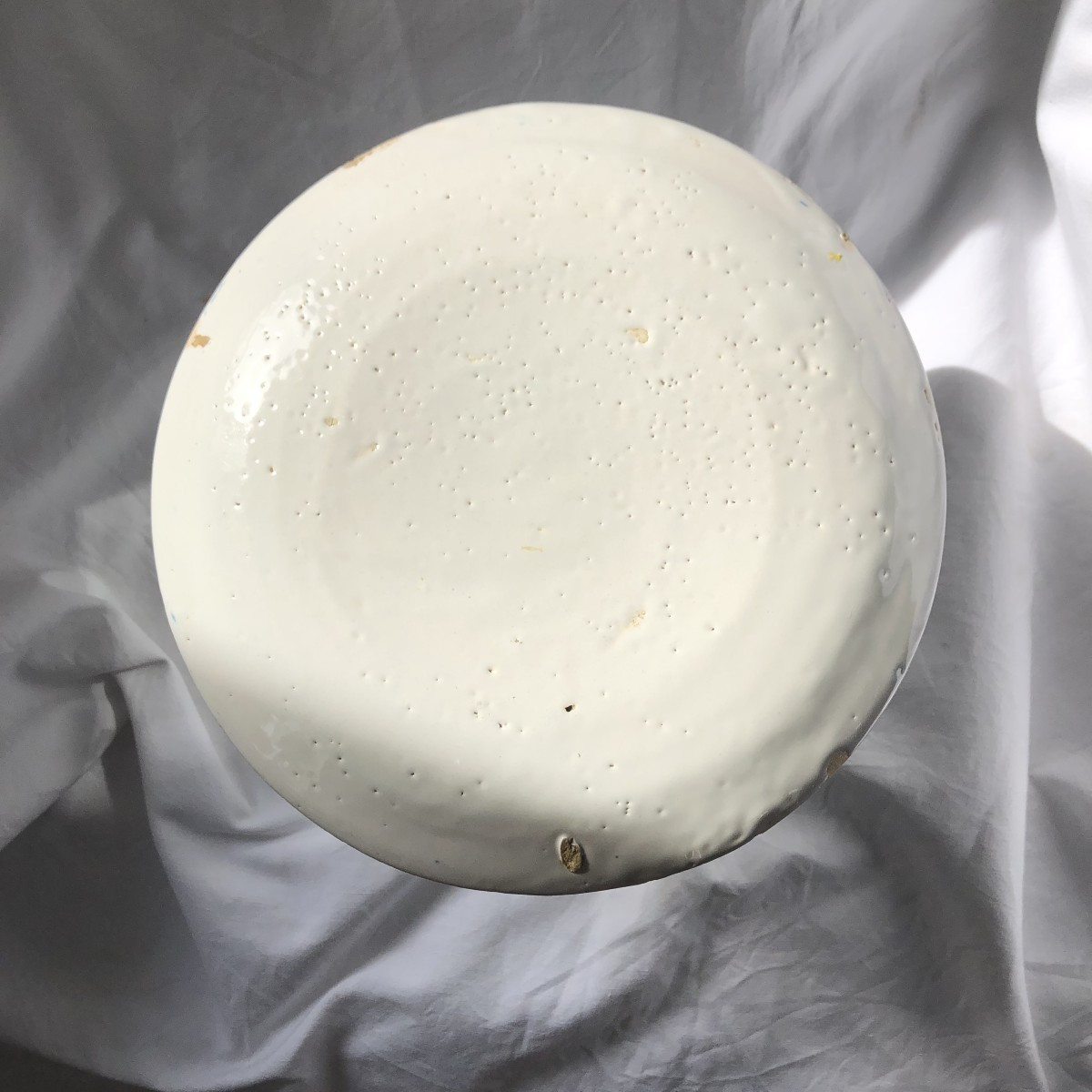 18th Century Delft Earthenware Plate With Floral Cauldron Decor -photo-4