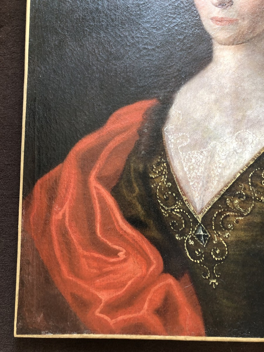 Oil On Canvas Portrait Of Marie Clavel Date 1710 Early 18th Century-photo-3