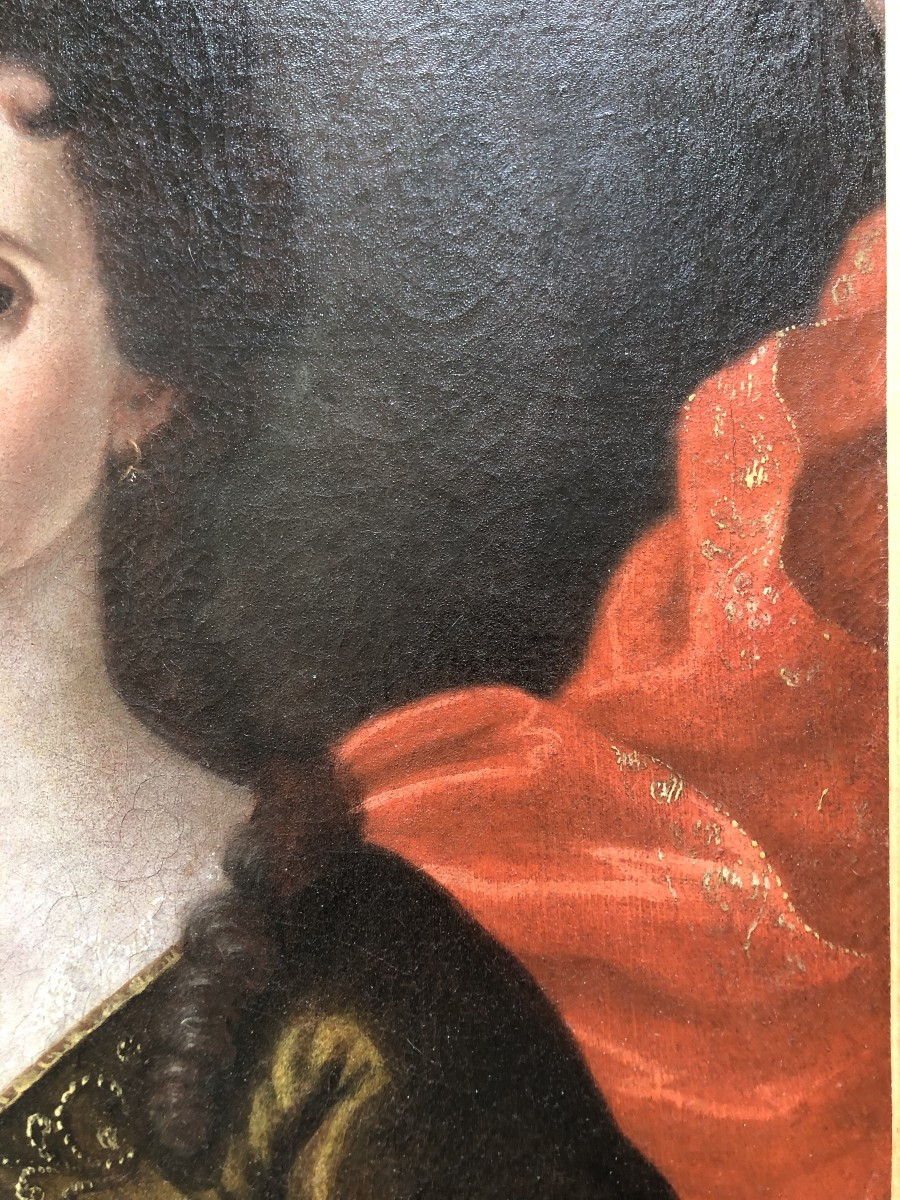 Oil On Canvas Portrait Of Marie Clavel Date 1710 Early 18th Century-photo-3
